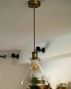 Outlet Beliani Lampadario BERGANTES Vetro Trasparente