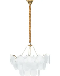 Outlet Beliani Lampadario BIGOTE Vetro Ottone Ottone Trasparente