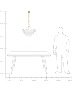 Outlet Beliani Lampadario BIGOTE Vetro Ottone Ottone Trasparente