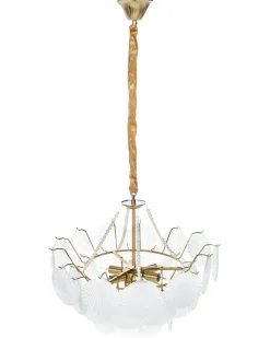 Outlet Beliani Lampadario BIGOTE Vetro Ottone Ottone Trasparente