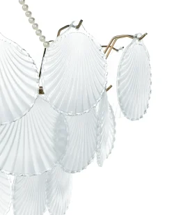 Outlet Beliani Lampadario BIGOTE Vetro Ottone Ottone Trasparente