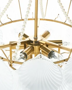 Outlet Beliani Lampadario BIGOTE Vetro Ottone Ottone Trasparente