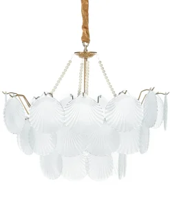 Outlet Beliani Lampadario BIGOTE Vetro Ottone Ottone Trasparente
