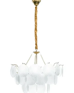 Outlet Beliani Lampadario BIGOTE Vetro Ottone Ottone Trasparente