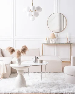 Clearance Beliani Lampadario BIRRIE Metallo Ottone Bianco Ottone