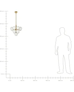 Clearance Beliani Lampadario BIRRIE Metallo Ottone Bianco Ottone