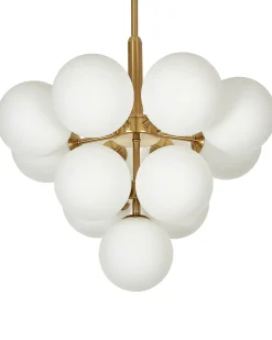 Clearance Beliani Lampadario BIRRIE Metallo Ottone Bianco Ottone