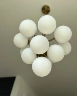 Clearance Beliani Lampadario BIRRIE Metallo Ottone Bianco Ottone