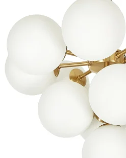 Clearance Beliani Lampadario BIRRIE Metallo Ottone Bianco Ottone