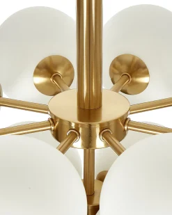 Clearance Beliani Lampadario BIRRIE Metallo Ottone Bianco Ottone