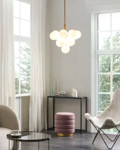 Clearance Beliani Lampadario BIRRIE Metallo Ottone Bianco Ottone