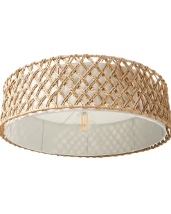 Hot Beliani Lampadario BLONDIN Corda di carta Naturale Bianco Naturale