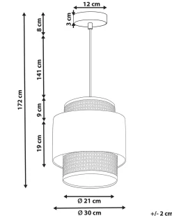 Online Beliani Lampadario BOERI Rattan Senape Naturale Giallo
