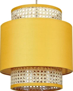 Online Beliani Lampadario BOERI Rattan Senape Naturale Giallo