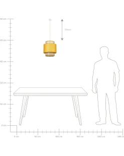 Online Beliani Lampadario BOERI Rattan Senape Naturale Giallo