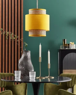 Online Beliani Lampadario BOERI Rattan Senape Naturale Giallo