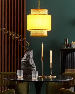 Online Beliani Lampadario BOERI Rattan Senape Naturale Giallo