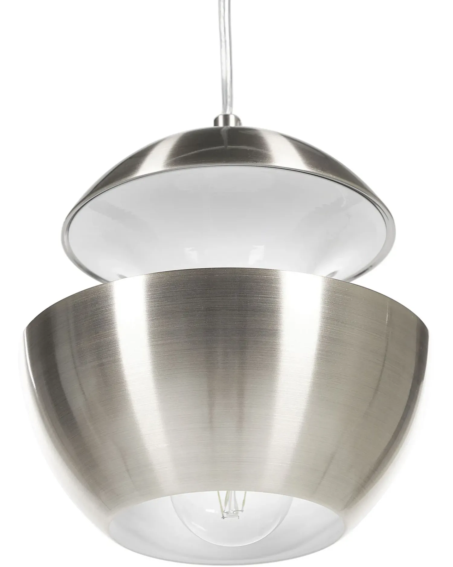 Sale Beliani Lampadario BOJANA Metallo Argento Bianco Argento