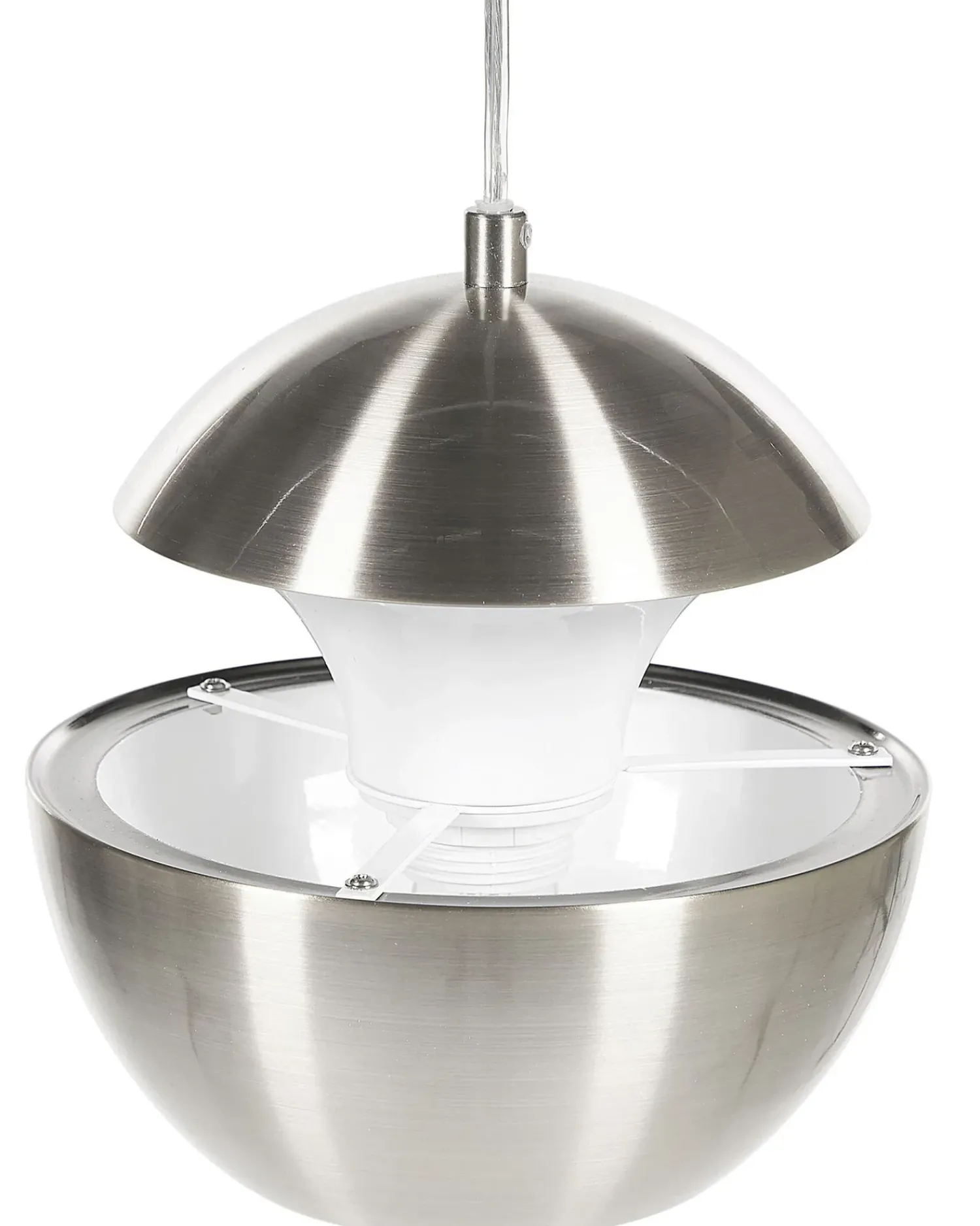 Sale Beliani Lampadario BOJANA Metallo Argento Bianco Argento