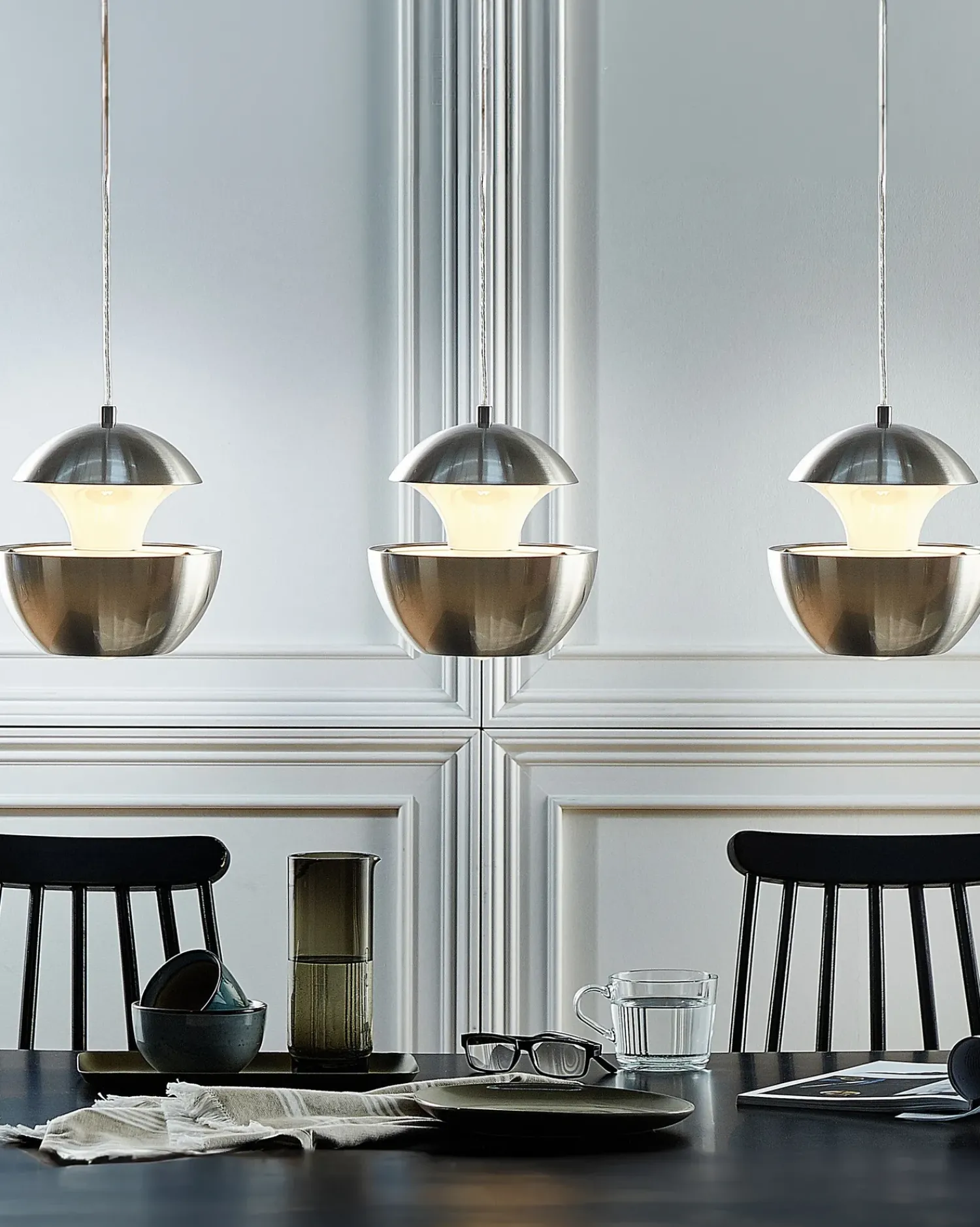 Sale Beliani Lampadario BOJANA Metallo Argento Bianco Argento