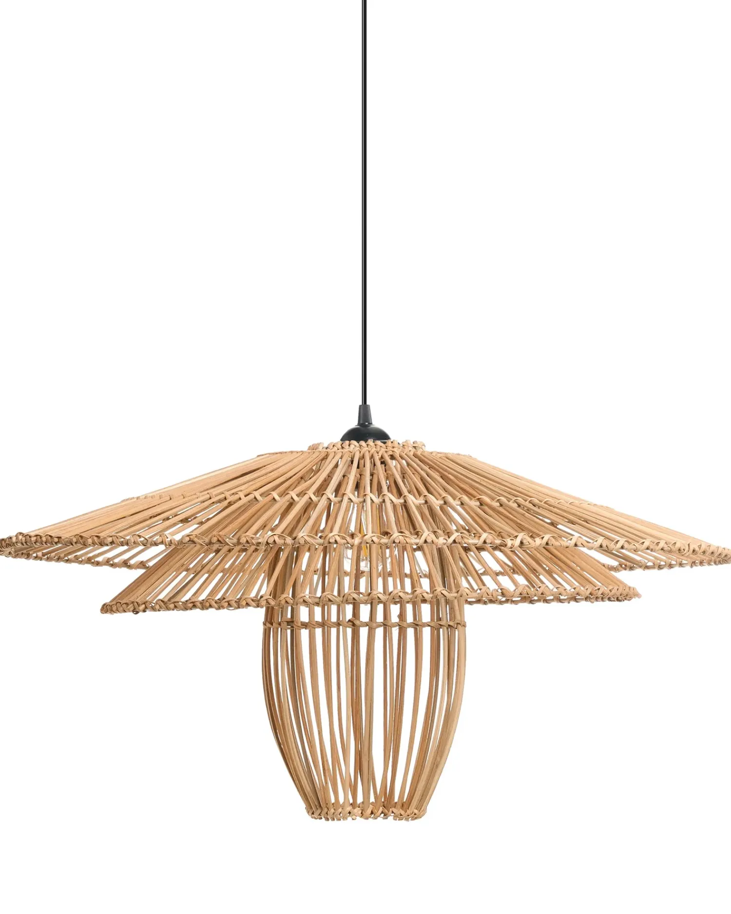 Sale Beliani Lampadario BOTIJAS Rattan Naturale