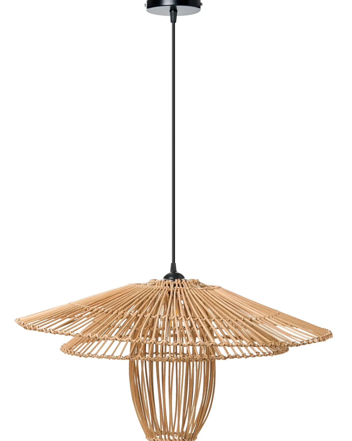 Sale Beliani Lampadario BOTIJAS Rattan Naturale