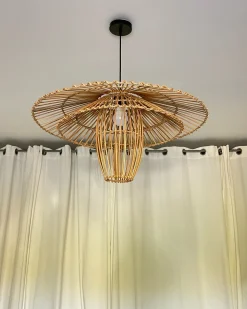 Sale Beliani Lampadario BOTIJAS Rattan Naturale