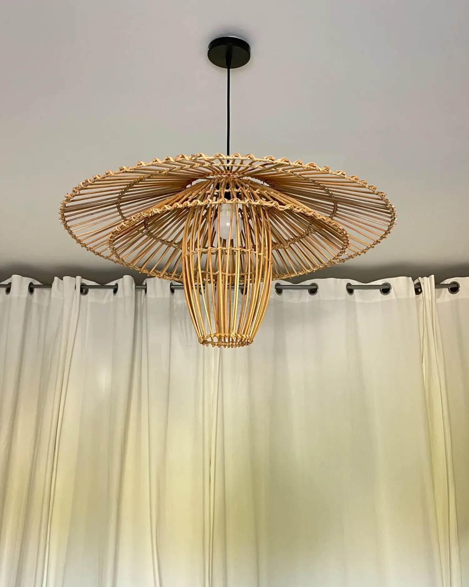 Sale Beliani Lampadario BOTIJAS Rattan Naturale