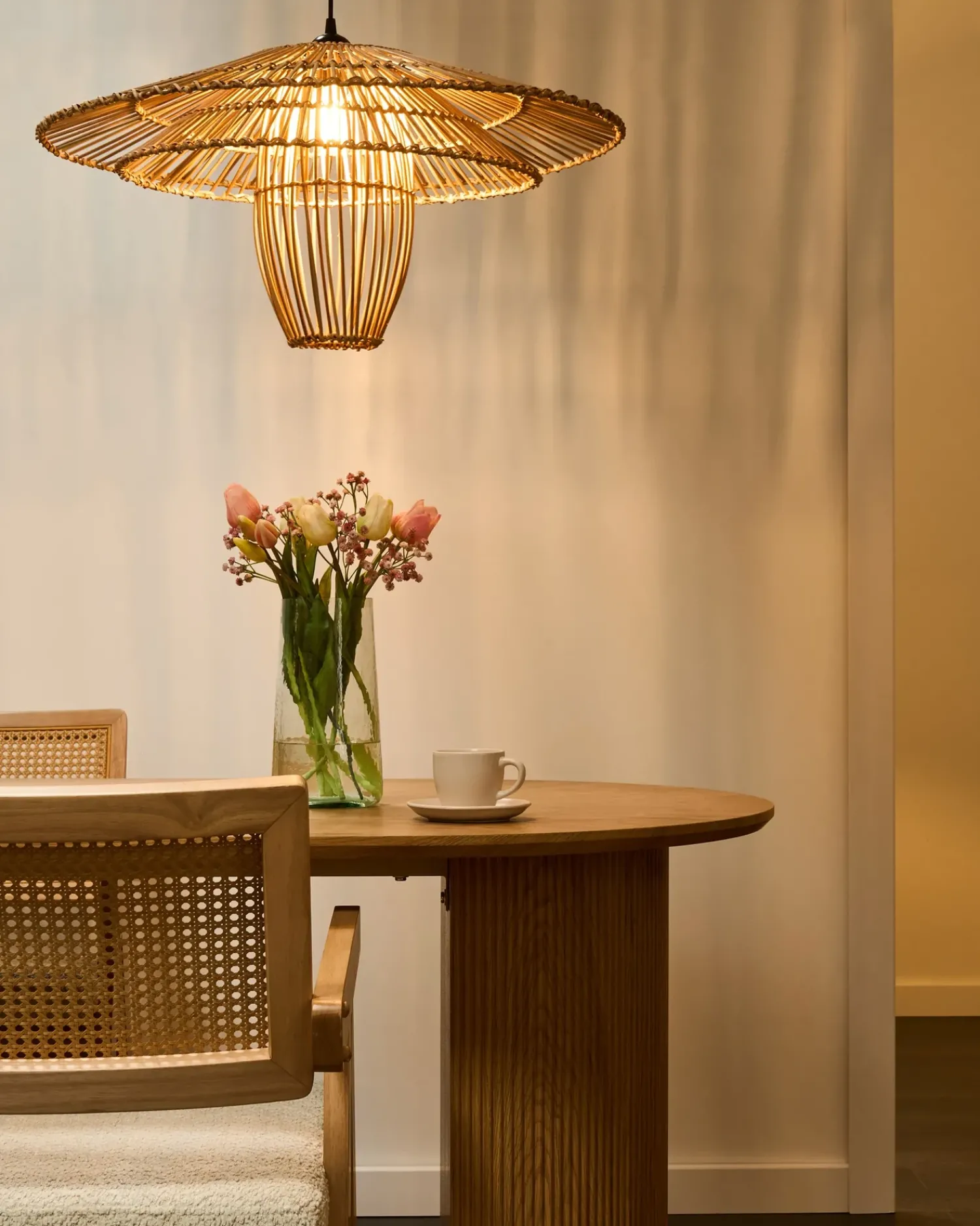 Sale Beliani Lampadario BOTIJAS Rattan Naturale