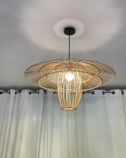 Sale Beliani Lampadario BOTIJAS Rattan Naturale