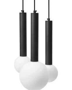 Discount Beliani Lampadario BOUES Metallo Nero Bianco Nero