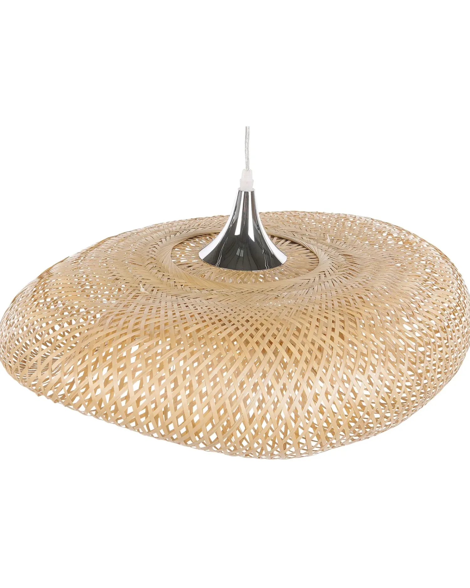 Hot Beliani Lampadario BOYNE Bambù Marrone chiaro Argento Marrone Trasparente