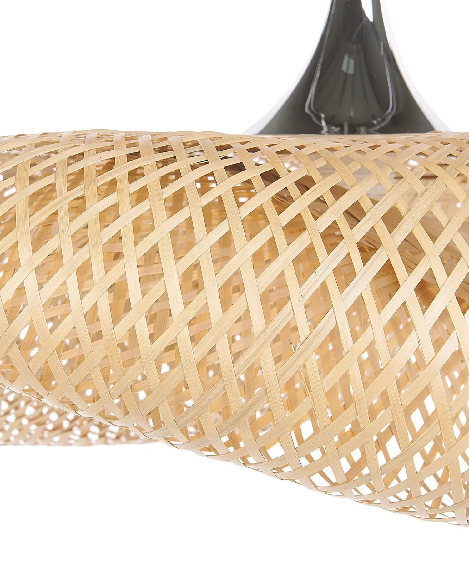 Hot Beliani Lampadario BOYNE Bambù Marrone chiaro Argento Marrone Trasparente