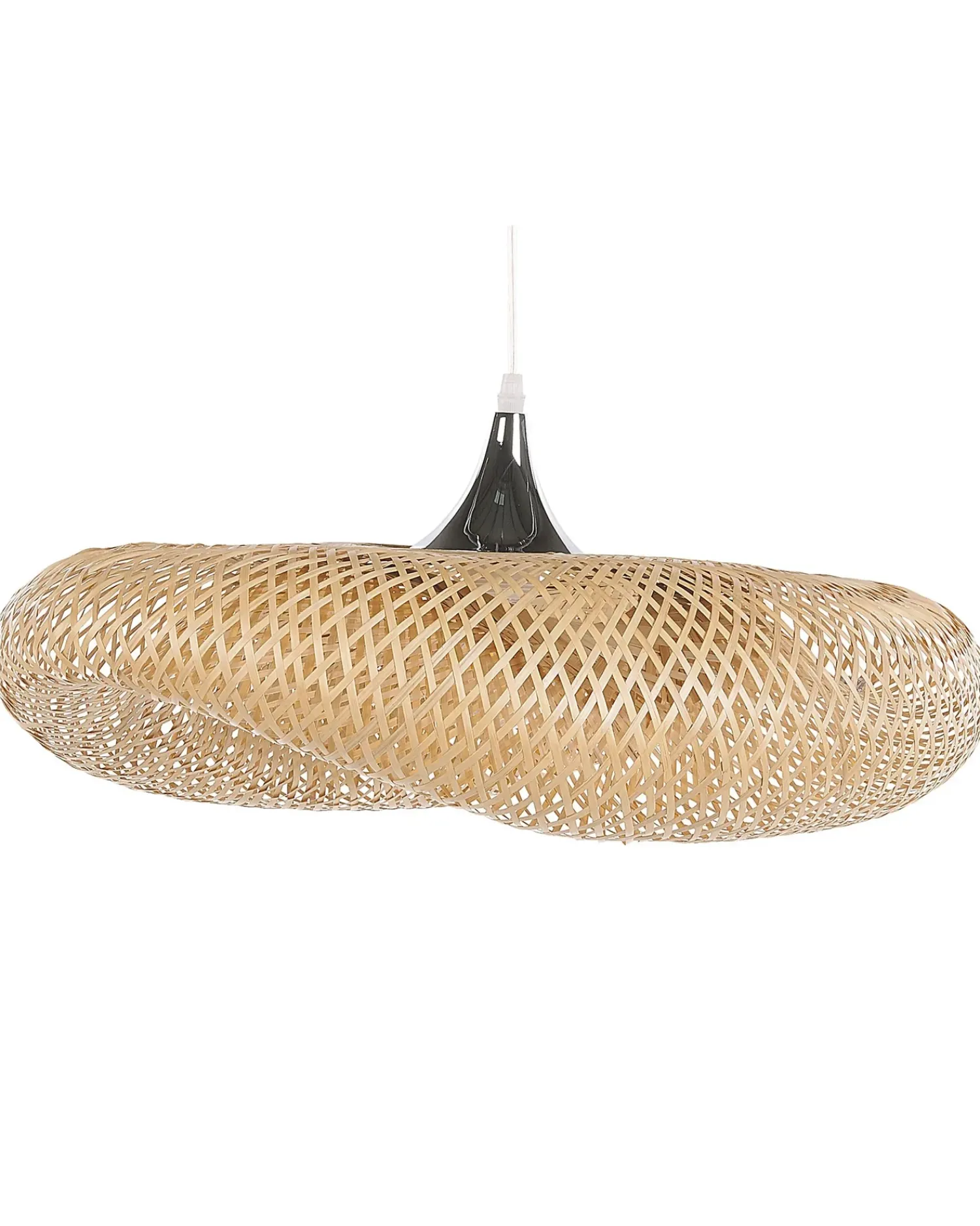Hot Beliani Lampadario BOYNE Bambù Marrone chiaro Argento Marrone Trasparente