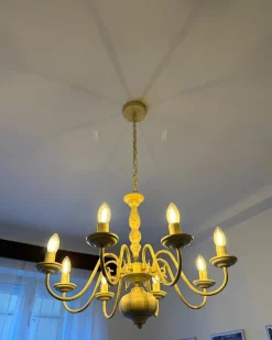 Sale Beliani Lampadario BRITHON Metallo Bianco Bianco Oro