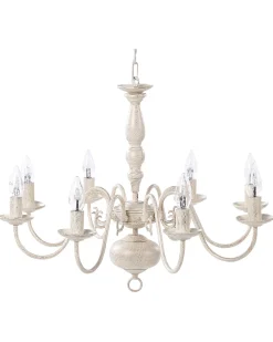 Sale Beliani Lampadario BRITHON Metallo Bianco Bianco Oro