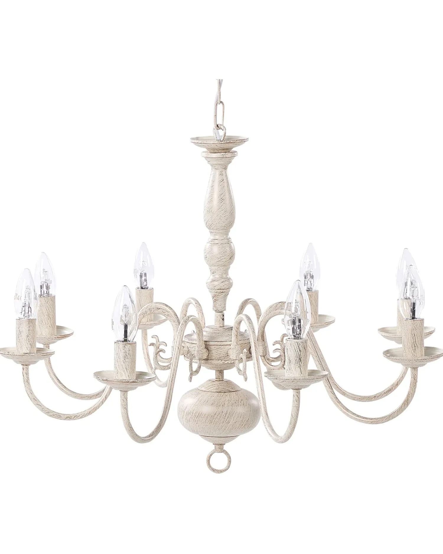 Sale Beliani Lampadario BRITHON Metallo Bianco Bianco Oro