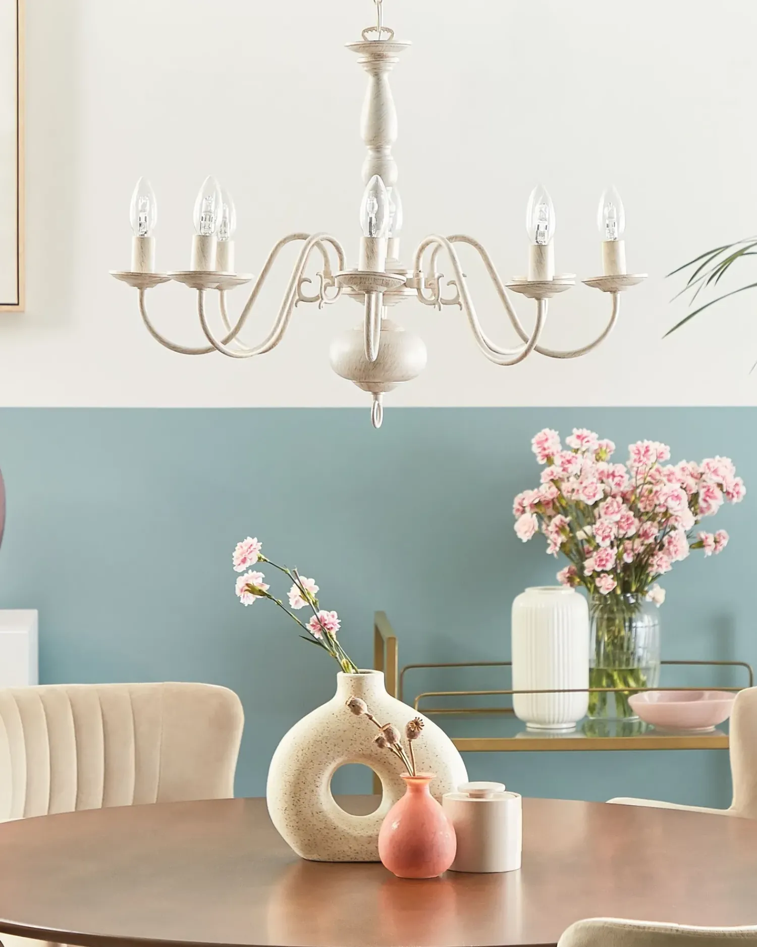 Sale Beliani Lampadario BRITHON Metallo Bianco Bianco Oro