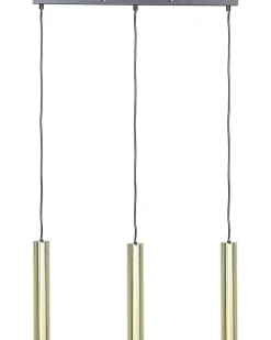 Outlet Beliani Lampadario BROSNA Metallo Ottone Nero Ottone