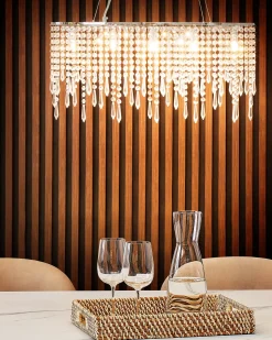 Beliani Lampadario CALVELLE Cristallo Argento