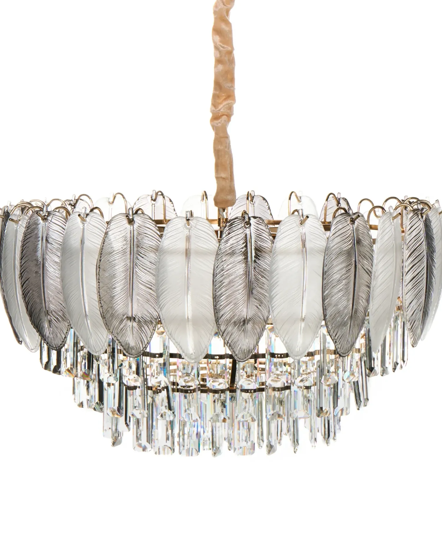 Best Beliani Lampadario CANAGUA Vetro Ottone Ottone Trasparente