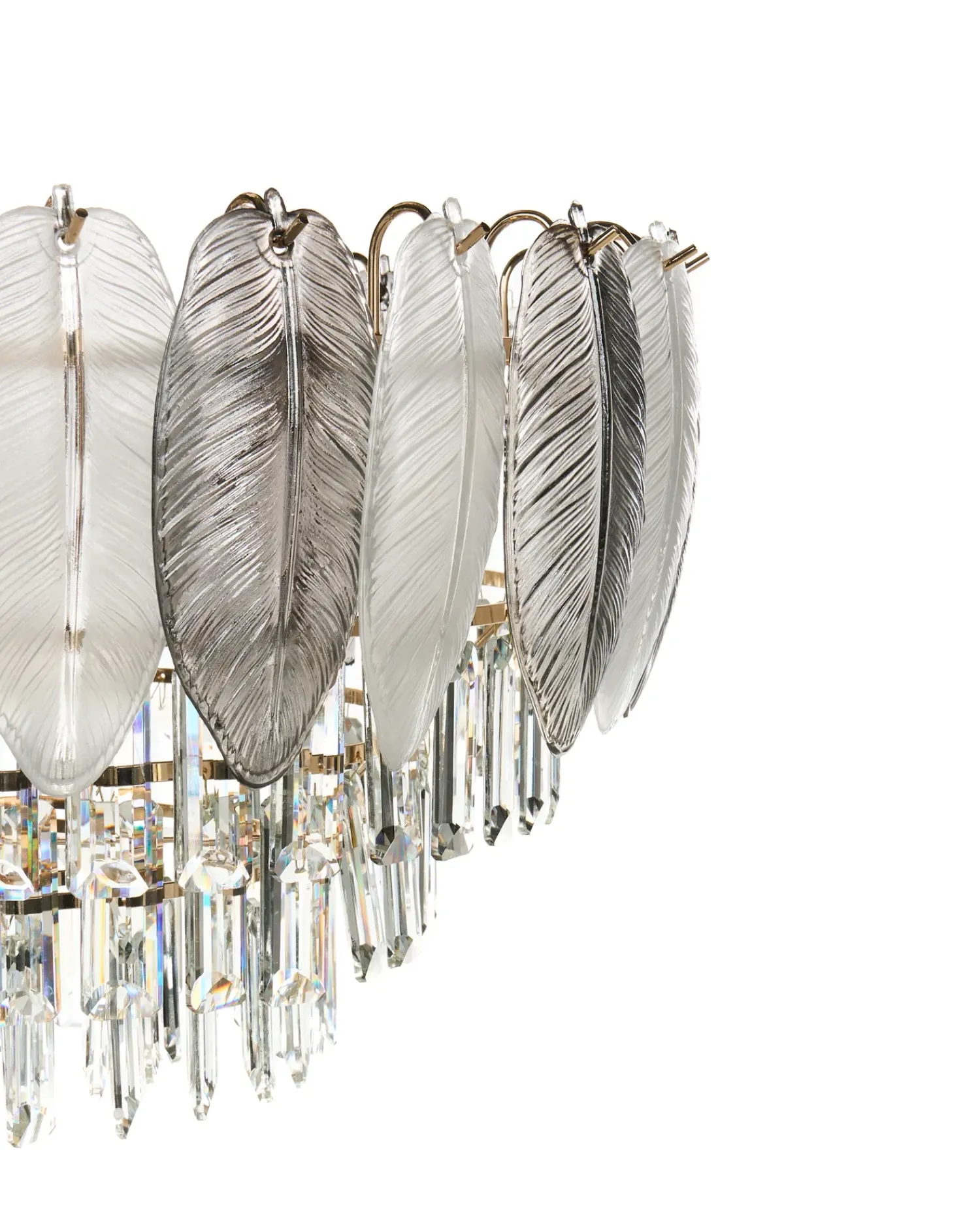 Best Beliani Lampadario CANAGUA Vetro Ottone Ottone Trasparente