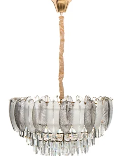 Best Beliani Lampadario CANAGUA Vetro Ottone Ottone Trasparente