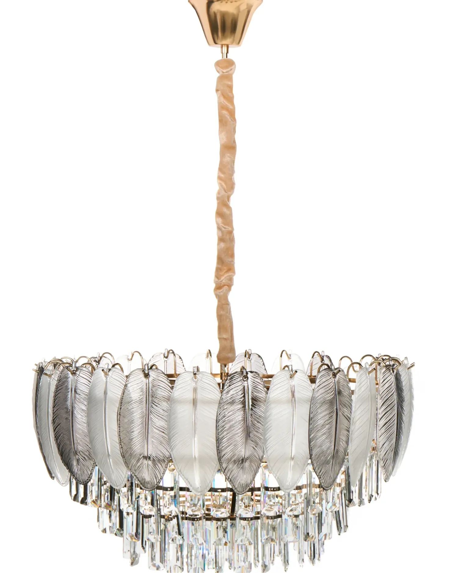 Best Beliani Lampadario CANAGUA Vetro Ottone Ottone Trasparente