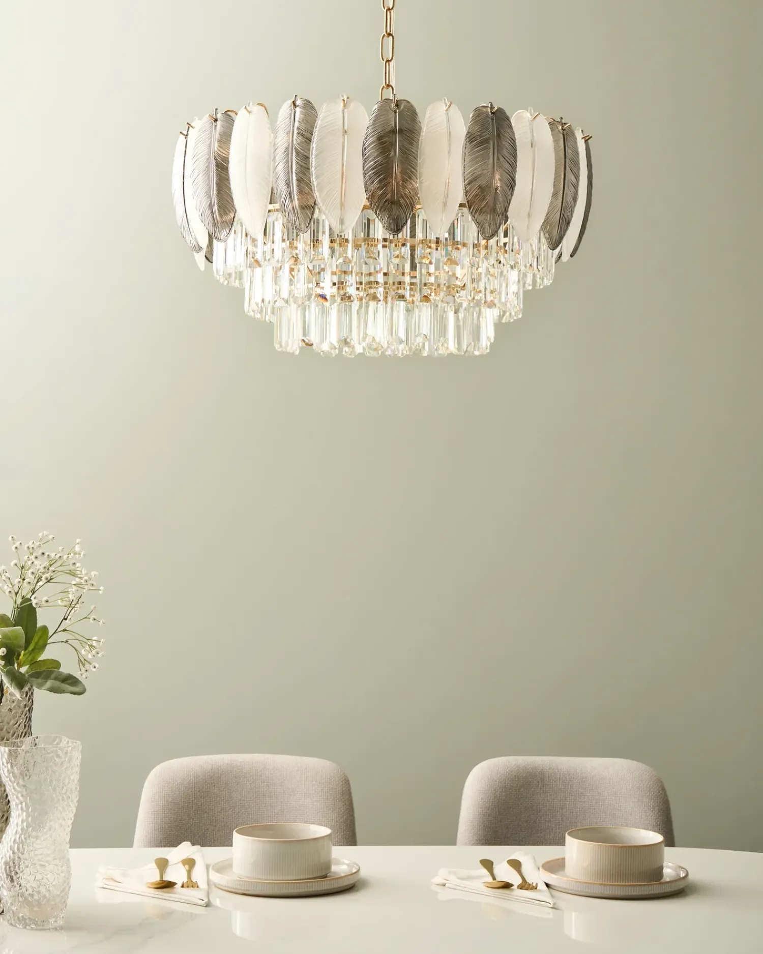 Best Beliani Lampadario CANAGUA Vetro Ottone Ottone Trasparente