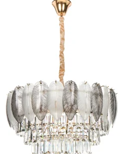 Best Beliani Lampadario CANAGUA Vetro Ottone Ottone Trasparente