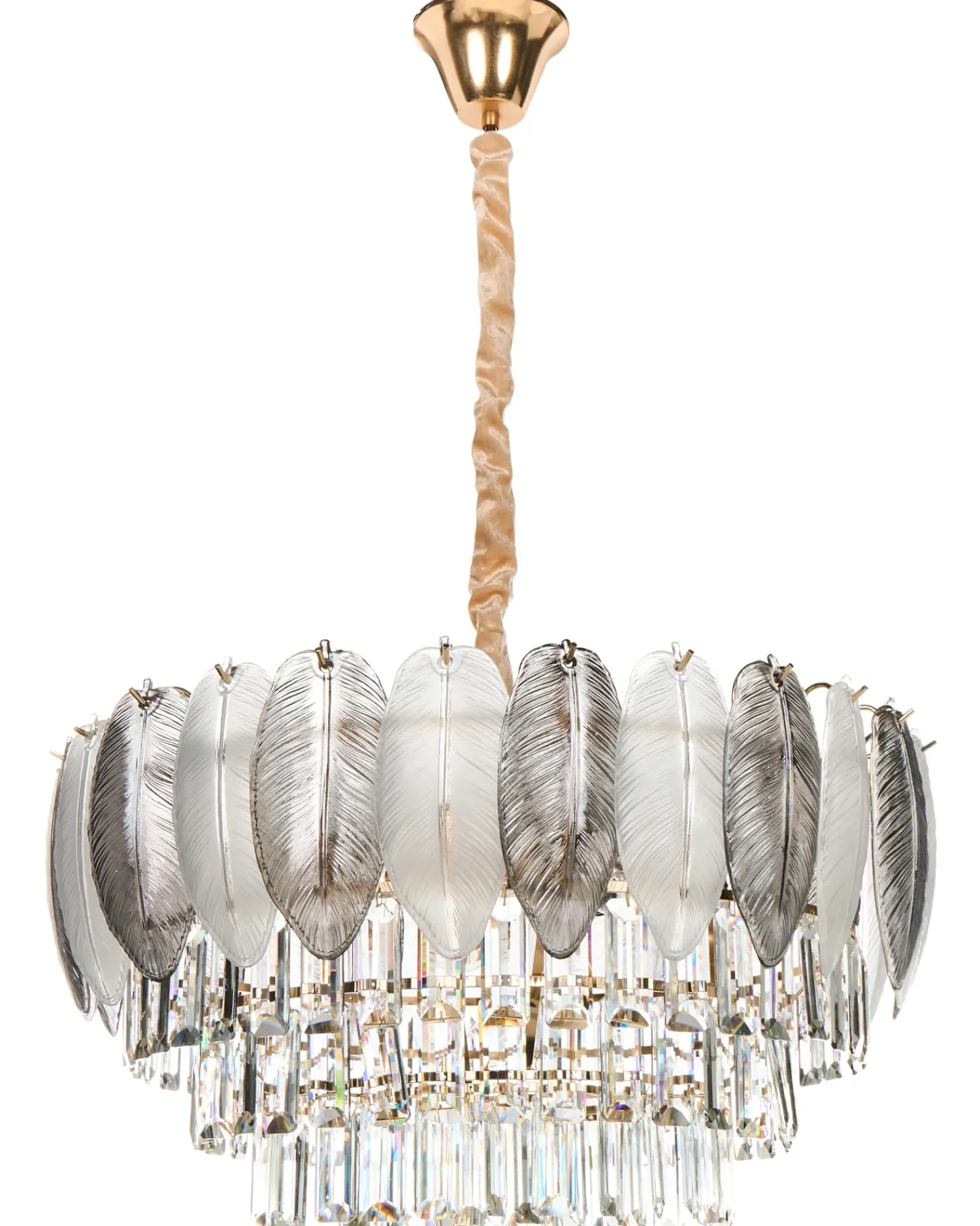Best Beliani Lampadario CANAGUA Vetro Ottone Ottone Trasparente