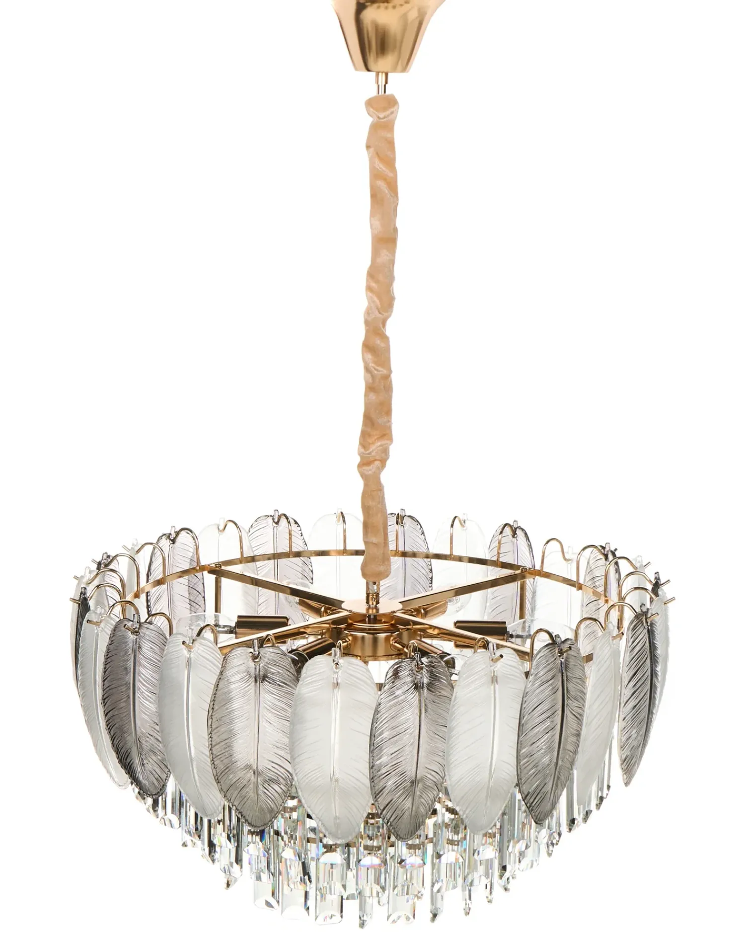 Best Beliani Lampadario CANAGUA Vetro Ottone Ottone Trasparente