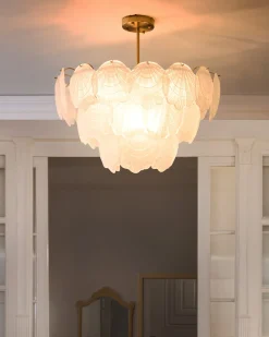 Best Beliani Lampadario CAPLINA Vetro Ottone Ottone Trasparente