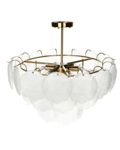 Best Beliani Lampadario CAPLINA Vetro Ottone Ottone Trasparente